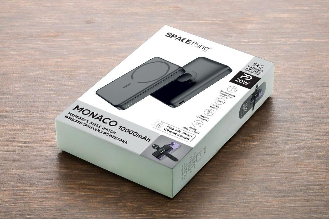 SPACETHING MONACO 10000Mah MAGSAFE APPLE WATCH WIRELESS CHARGING POWER BANK COLOUR BLACK
