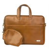 Spacething Helios Leather Laptop Bag - Tan Brown