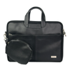 Spacething Helios Leather Laptop Bag - Black