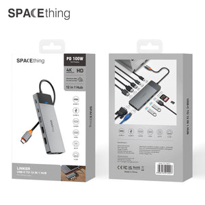 SPACETHING LINKER USB - C TO 12 IN 1 HUB COLOUR- GERY