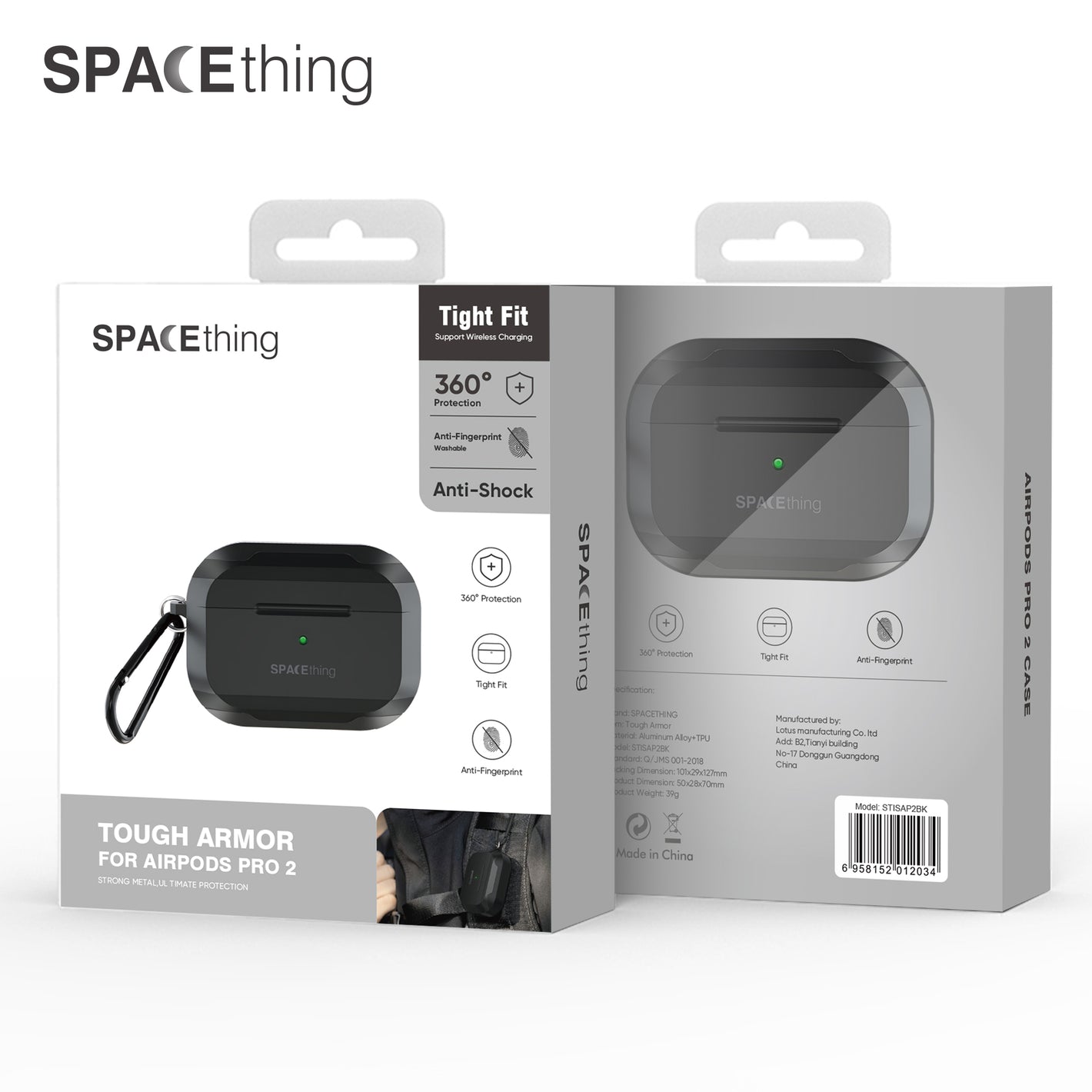 SPACEthing Tough Armour Airpods Pro 2 | Black