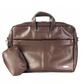 Spacething Helios Leather Laptop Bag - Brown