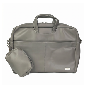 Spacething Helios Leather Laptop Bag - Grey