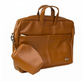Spacething Helios Leather Laptop Bag - Tan Brown