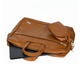Spacething Helios Leather Laptop Bag - Tan Brown