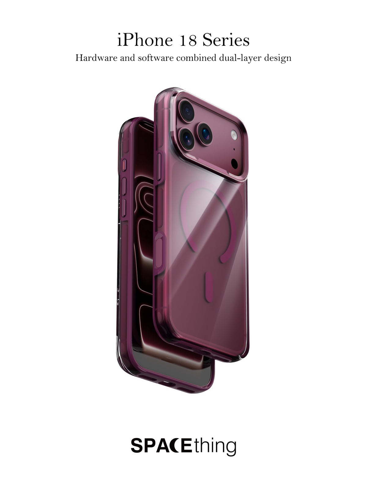 Spacething Helix MagSafe Case for iPhone 18 Pro - Clear