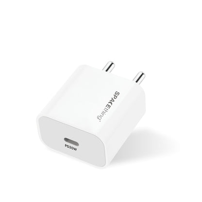 Spacething Cube Mini 20W Wall Charger – PD Type-C Colour - white