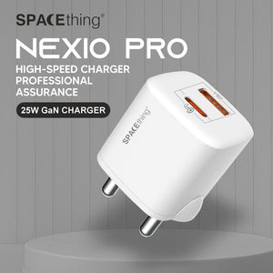 Spacething Nexio 25W GAN Dual Port Wall Charger  ( 1C+1A ) - White