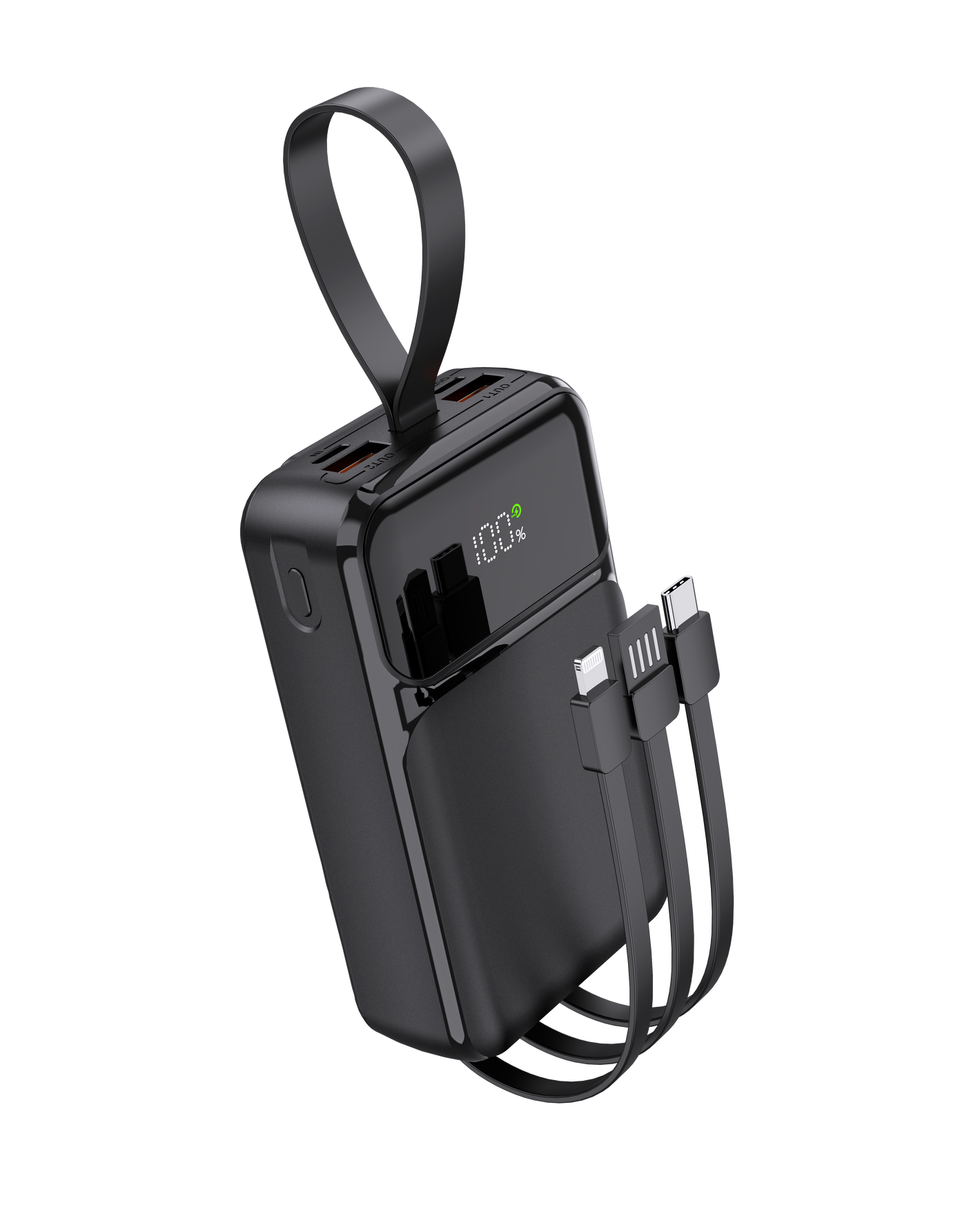 Spacething Integrated 20000MAH 3 in 1 Power Bank  - Black
