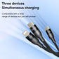 SPACETHING TOUGH PRO 5 IN 1 CHARGING CABLE USB + C TO 2 USB - C & 8 PIN COLOUR -BLACK