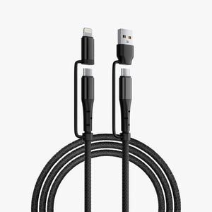 SPACETHING GO-CHARGE 4 IN 1 Cable COLOUR- BLACK