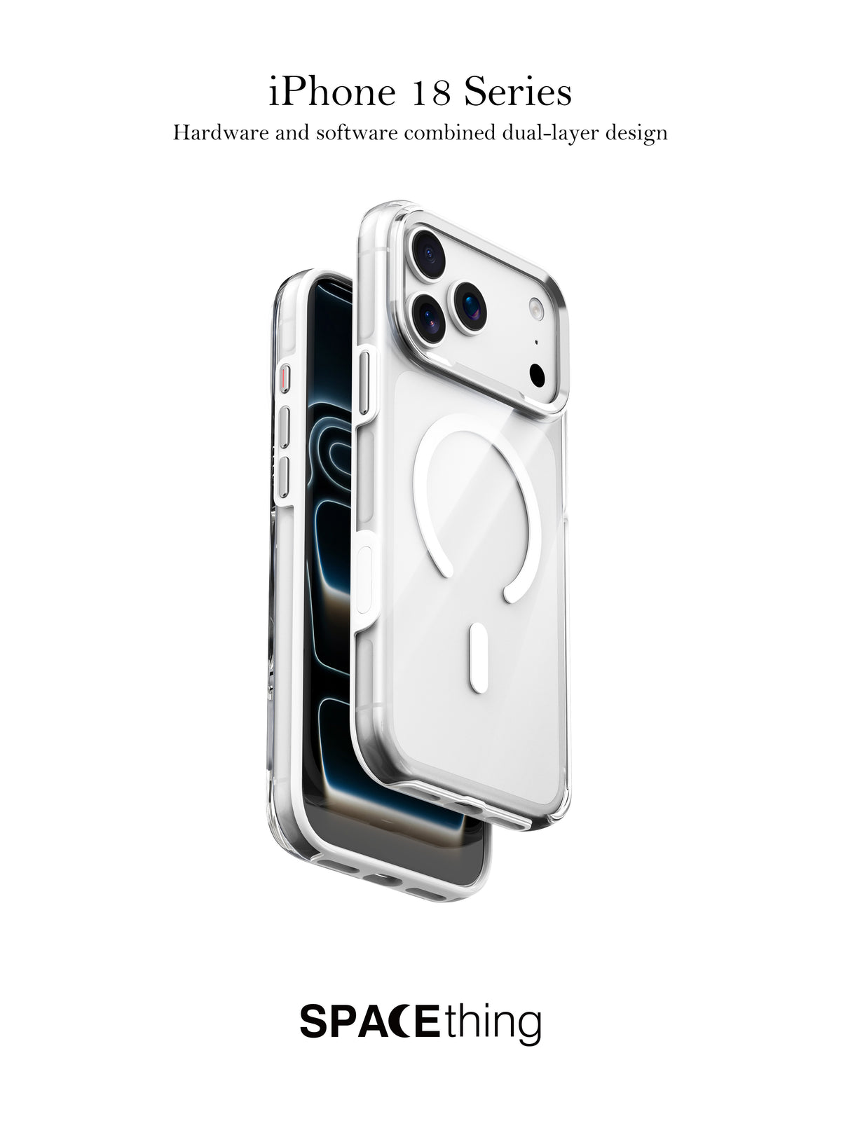 Spacething Helix MagSafe Case for iPhone 18 Pro - Clear