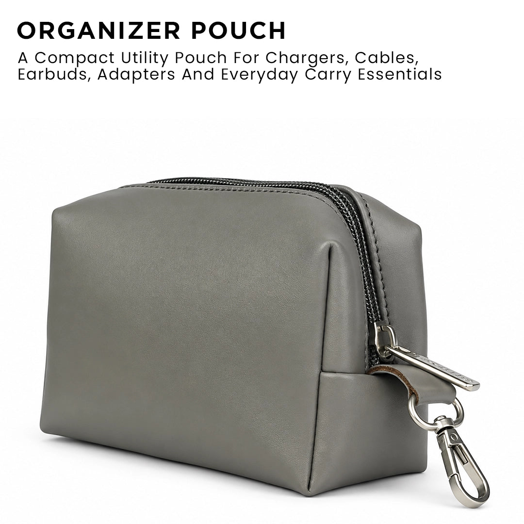 Spacething Helios Leather Laptop Bag With Free Tech Organiser Pouch - Brown