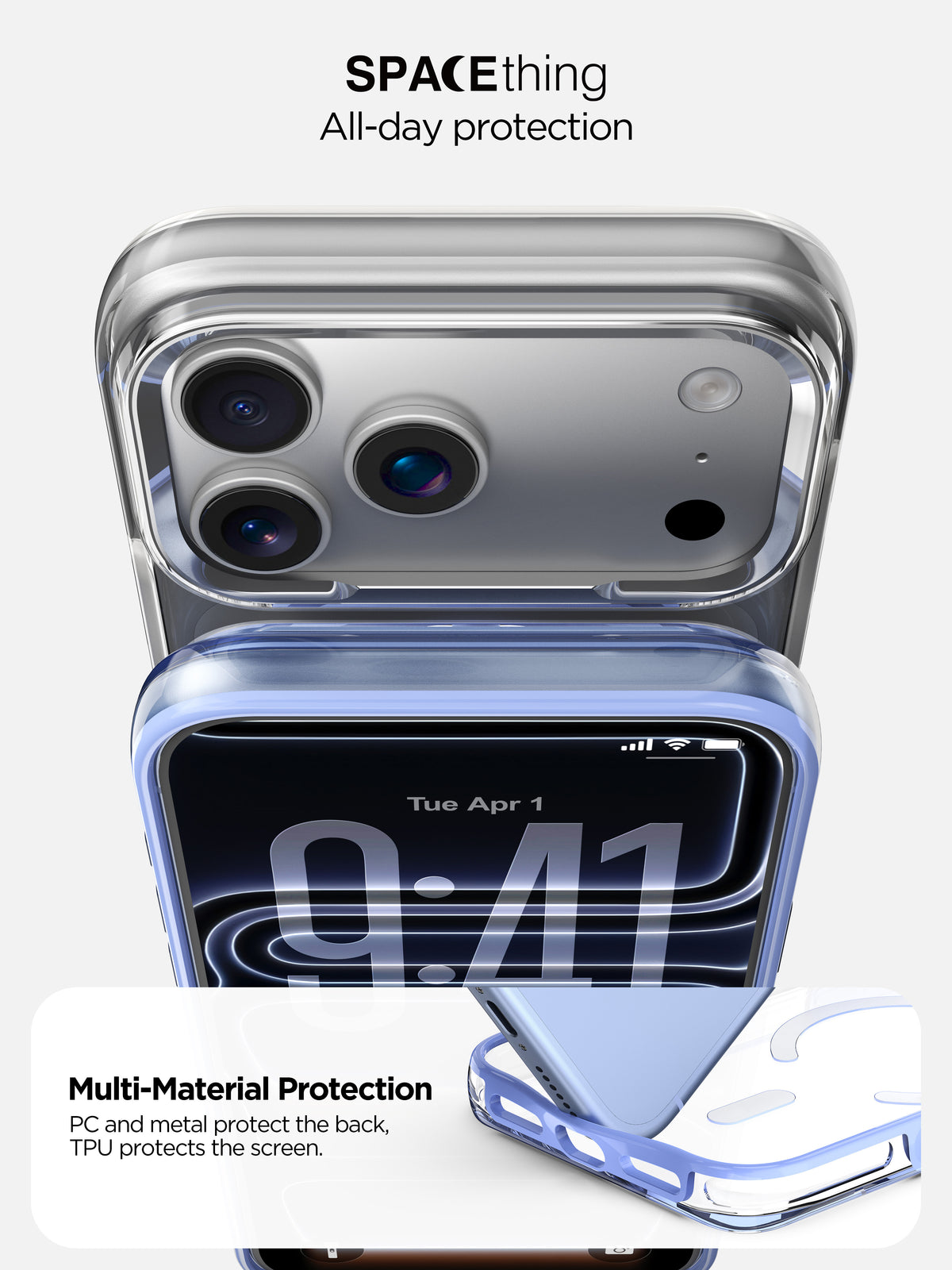 Spacething Helix MagSafe Case for iPhone 18 Pro - Clear