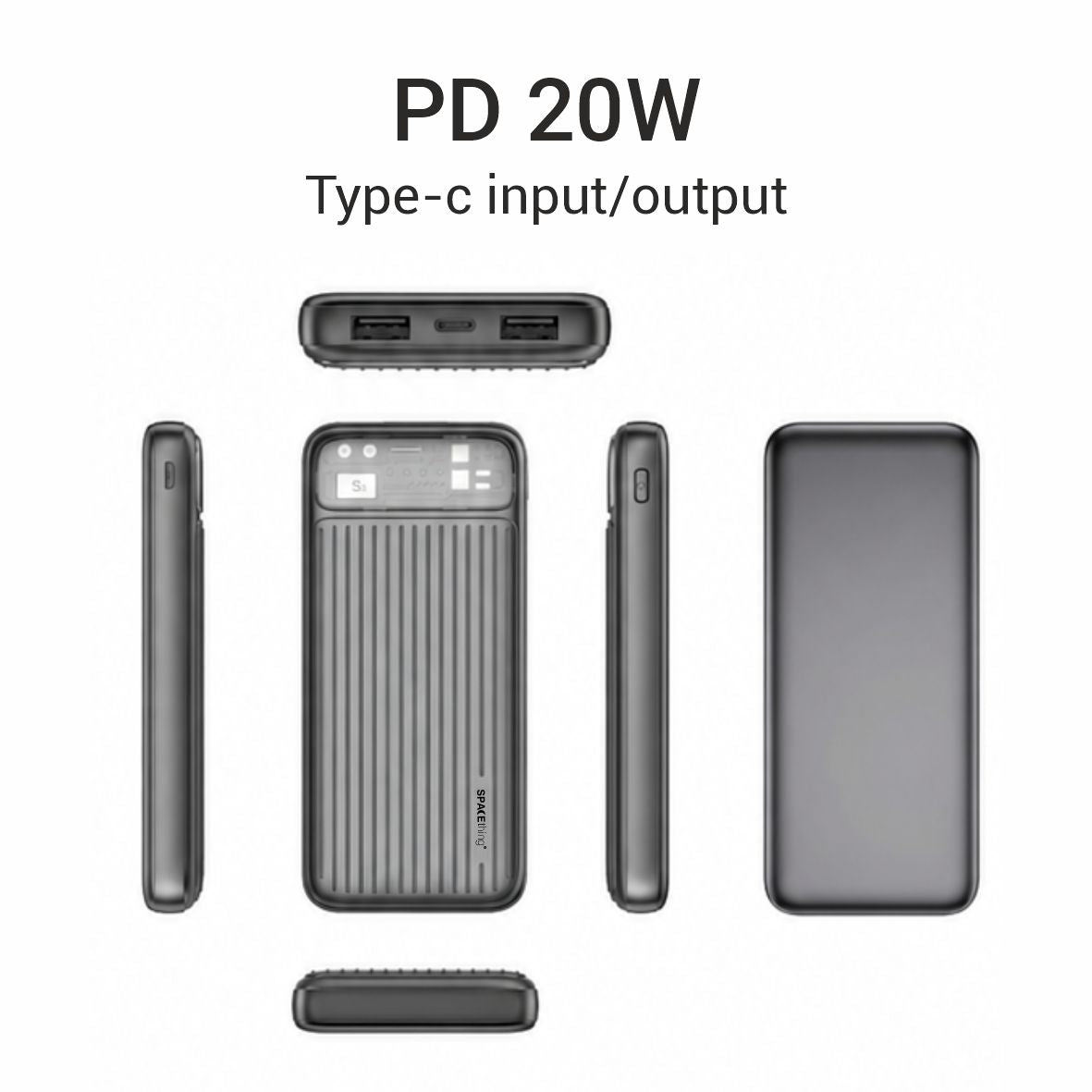Spacething ASTON 10000mAh Power Bank (Black)