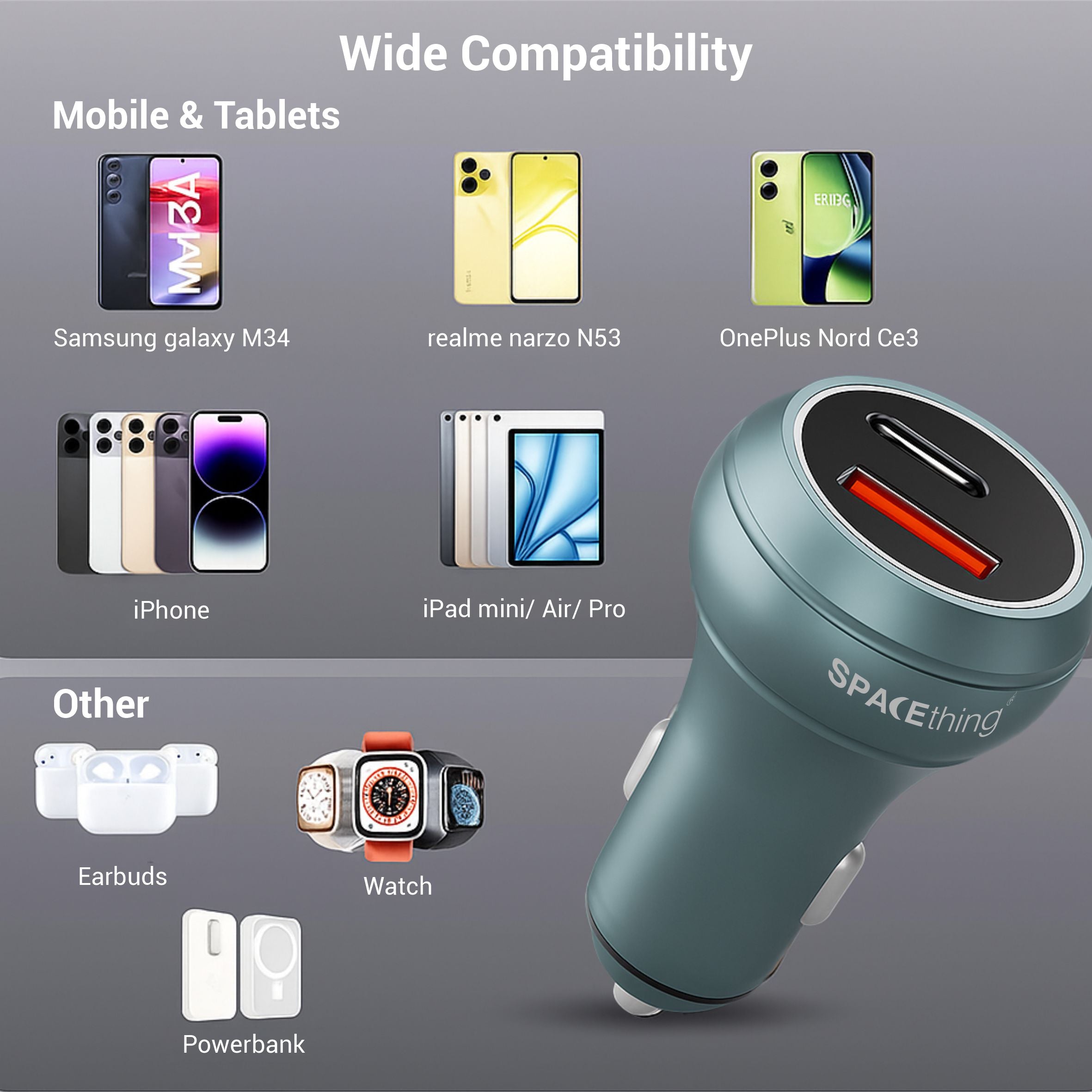 Spacething Power Plus 55W Car Charger