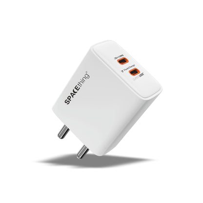 Spacething Cube Plus 90W MULTIPROTOCOL DUAL TYPE - C FAST CHARGER  Colour - White