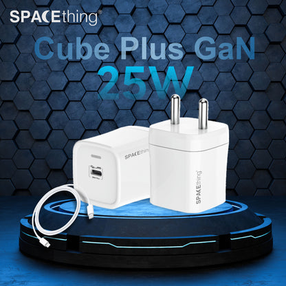 Spacething Cube Plus Gan 25W Wall Charger Kit (with C-to-C Cable)