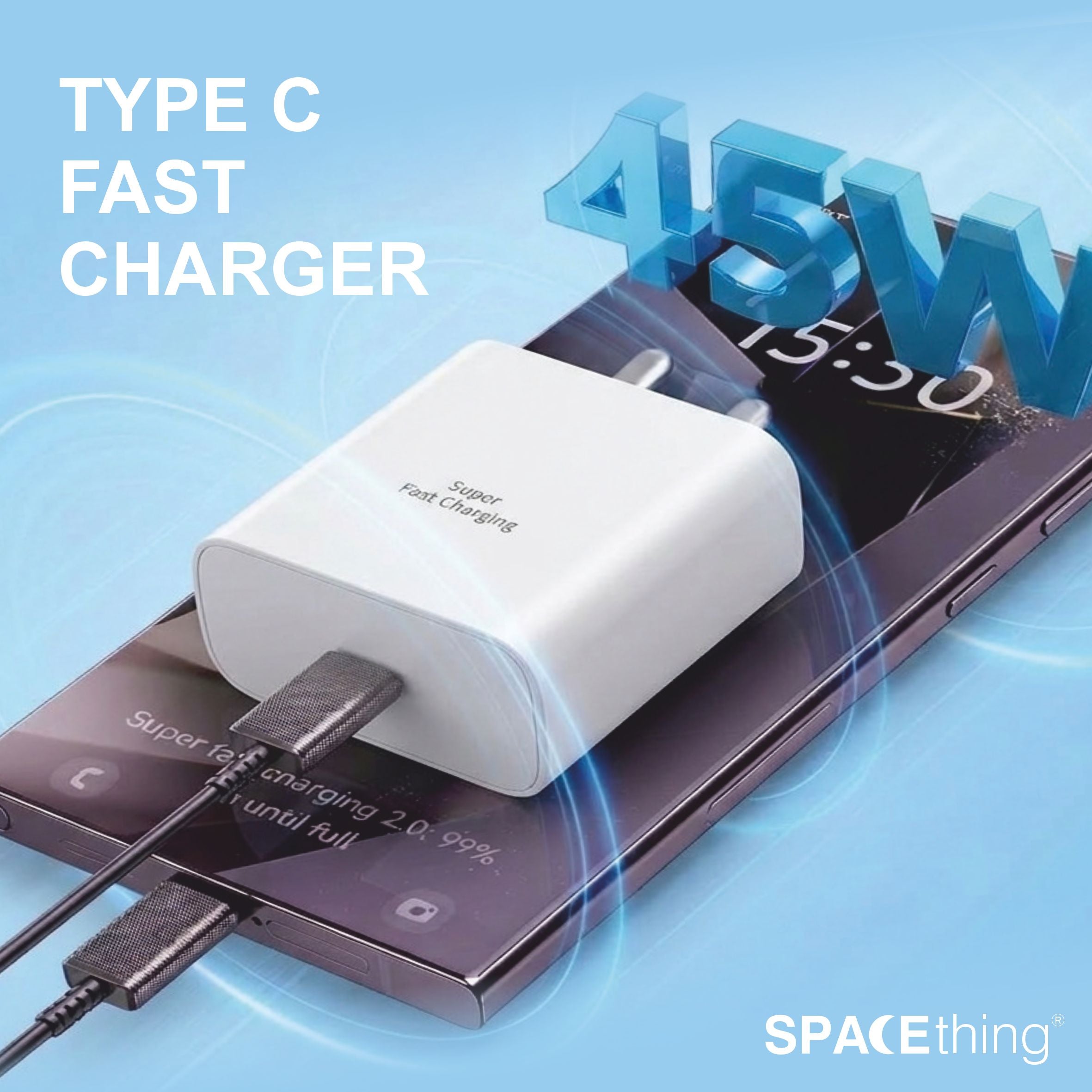 Spacething Corevolt  45W PD Type - C Port Super volt Fast Wall Charger COMMING SOON