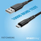 Spacething Elite USB-A to USB-C Cable – Black / White (1.5M)