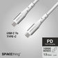 Spacething Elite Pro USB-C to USB-C Cable – Black/White