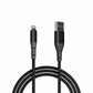 Spacething Elite USB-A to Lightning Cable – Black / White (1.5M)
