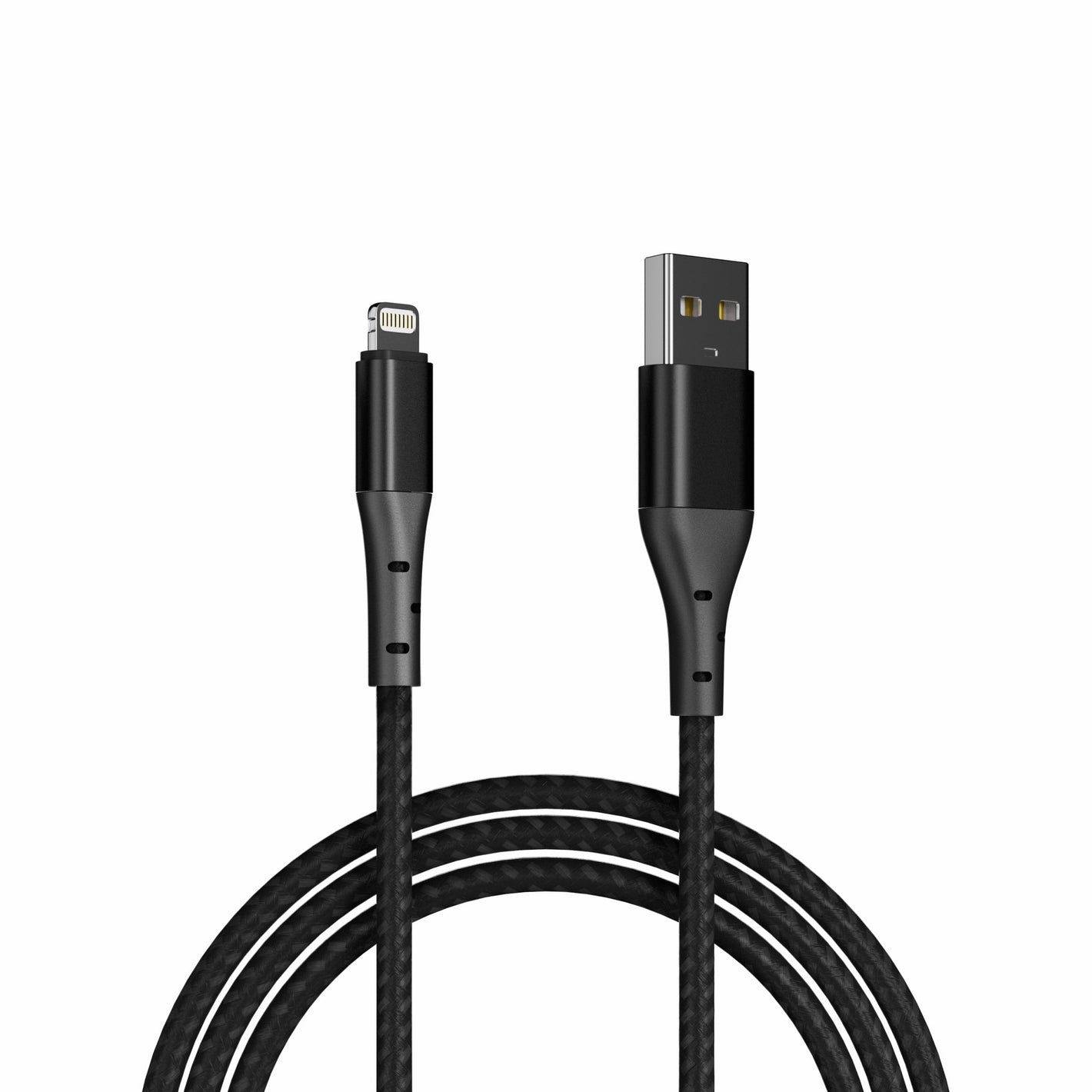 Spacething Elite USB-A to Lightning Cable – Black / White (1.5M)