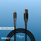 Spacething Elite USB-A to Lightning Cable – Black / White (1.5M)