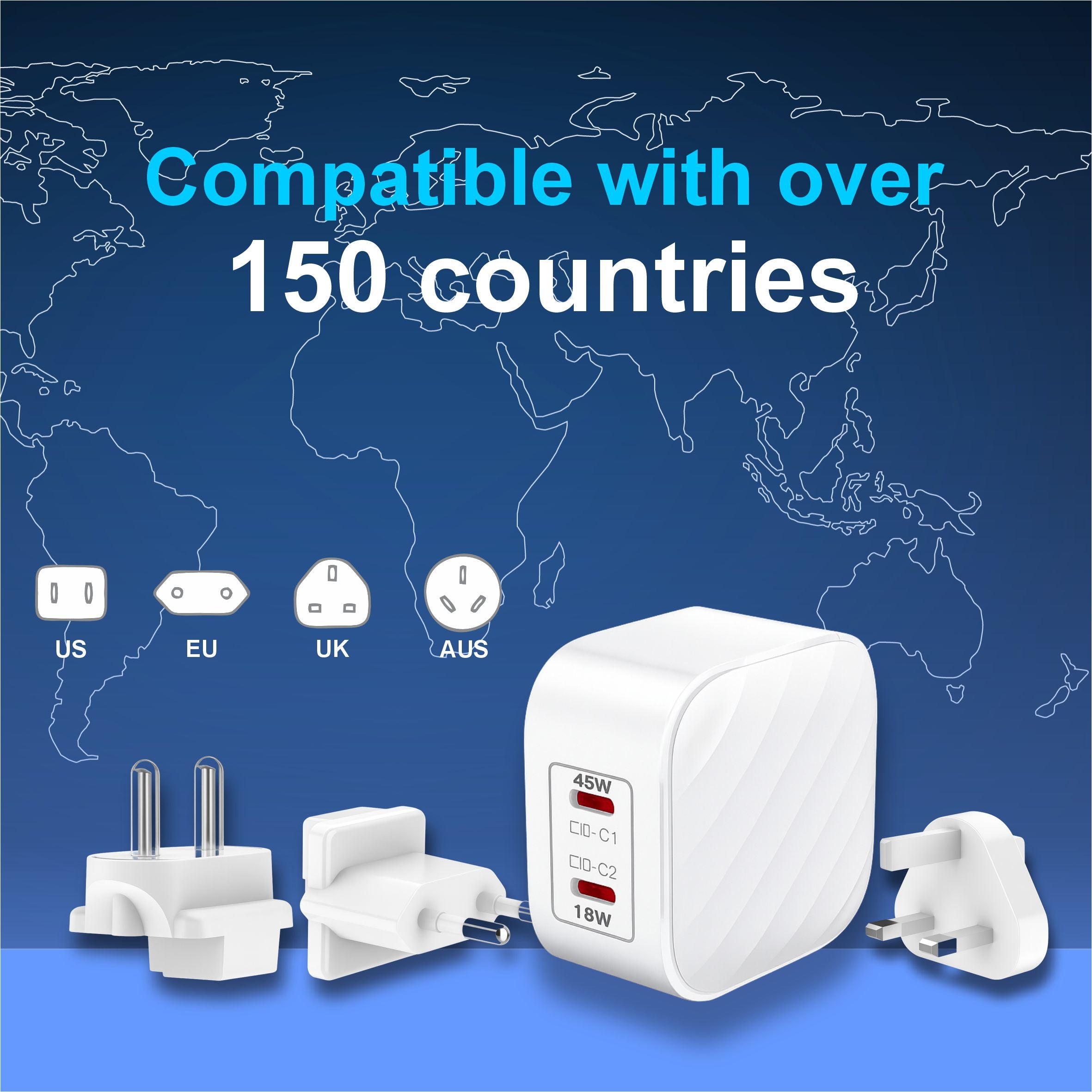 Spacething Explorer Pro 45W GaN World Travel Charger Colour  - White