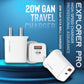 Spacething Explorer Pro 20W GaN Wall Charger – White