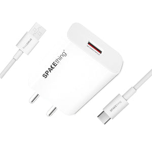 Spacething Flash 44W Fast Charger With USB-A TO USB - C Flash Cable
