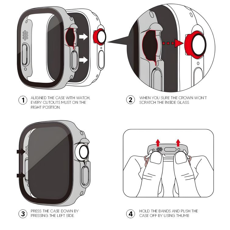 Spacething Full Guard Case for Apple Watch - Black