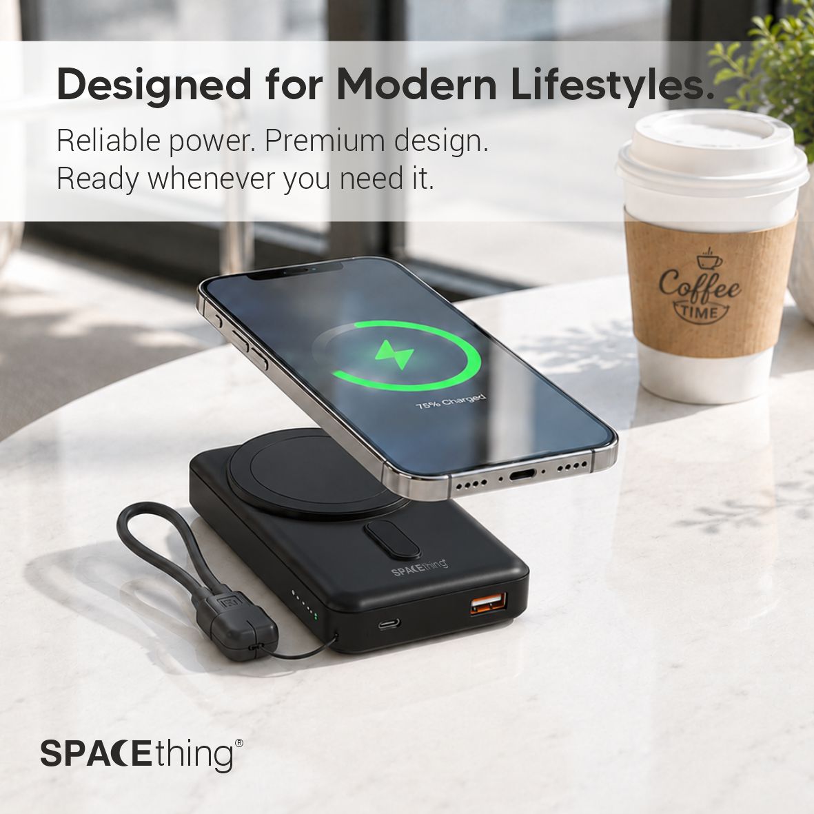 Spacething Novora 10000mAh Power Bank (Black)