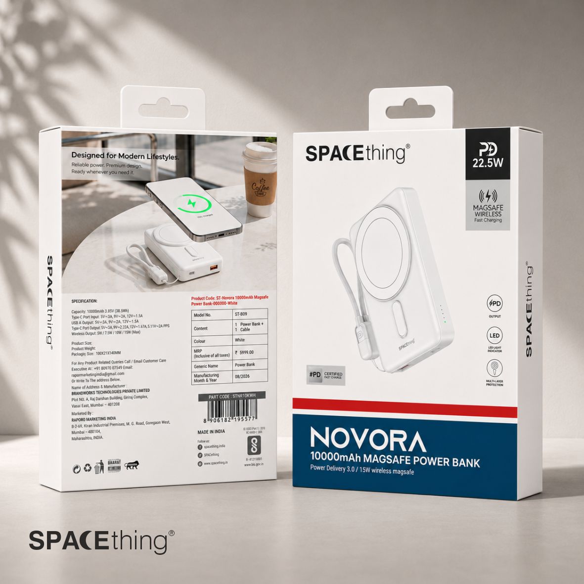 Spacething Novora 10000mAh Power Bank (Blue)