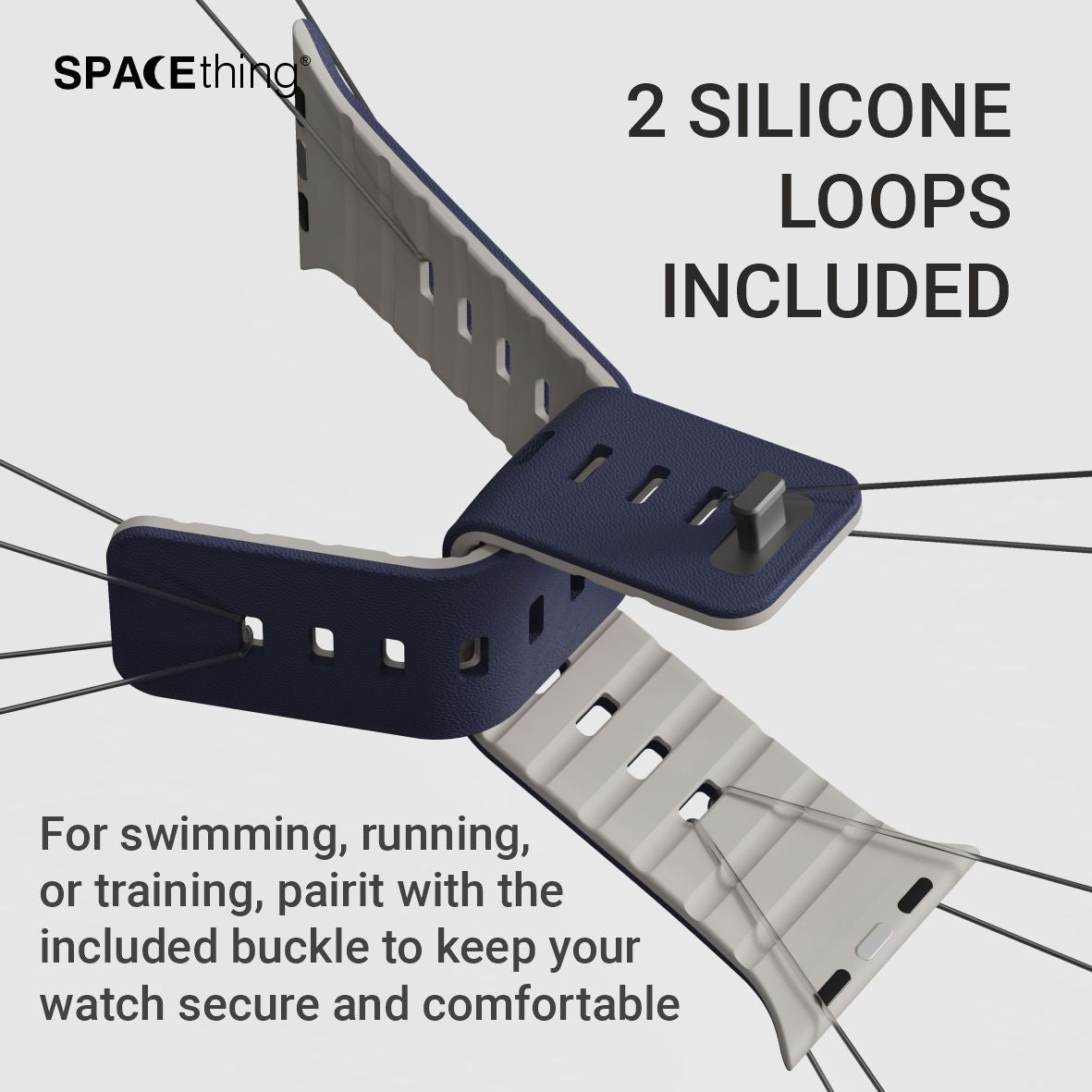 Spacething Omni Apple Watch Band – 49mm / 45mm Size - Starlight Grey