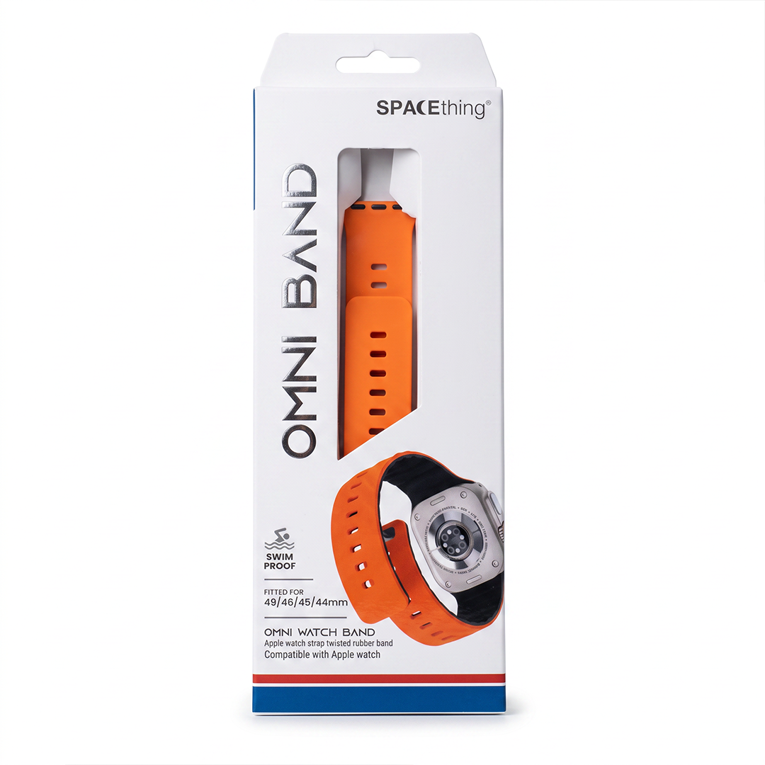 Spacething Omni Apple Watch Band – 49mm / 45mm Size - Orange Black