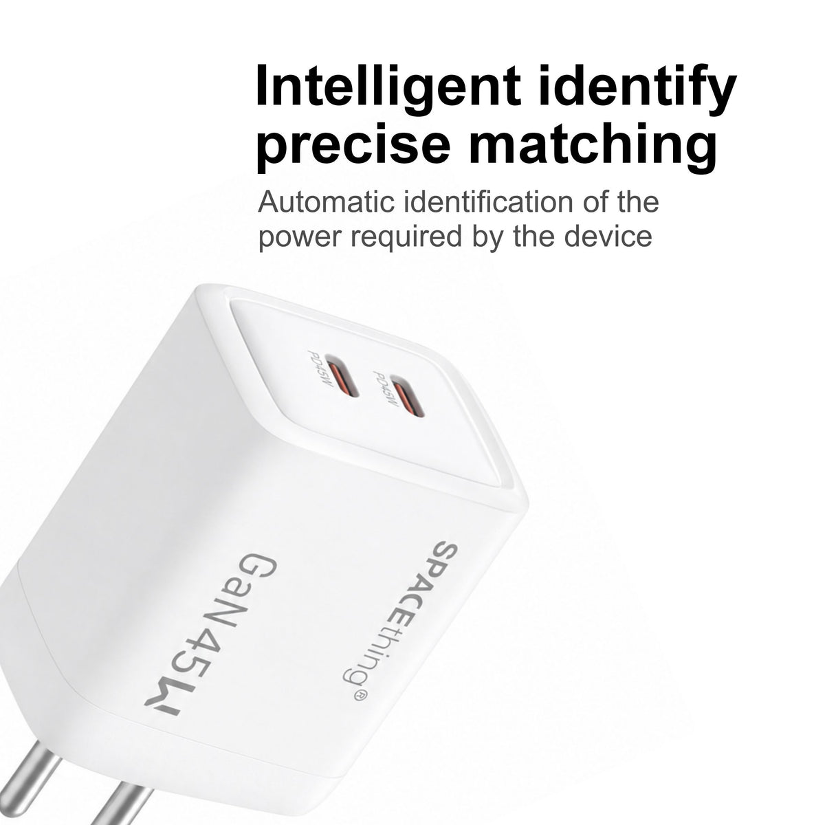 Spacething Prime GaN 45W 2C Fast Charger (White)