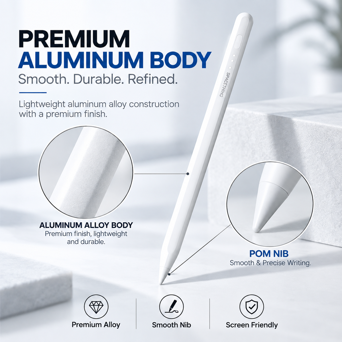 Spacething Sketchpen Pro – Smart Magnetic Stylus Pencil with Advanced Bluetooth Functionality