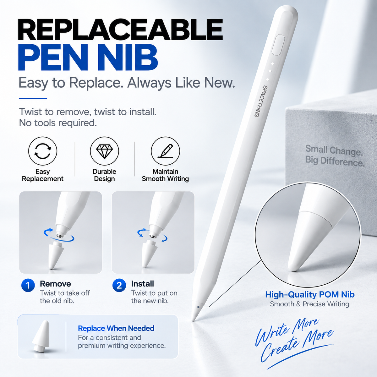 Spacething Sketchpen Pro – Smart Magnetic Stylus Pencil with Advanced Bluetooth Functionality