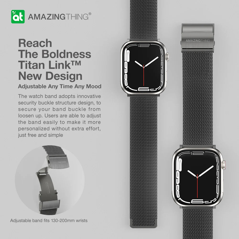 Titan Metal II Milanese Watch Band for Apple Watch Ultra 8 7 6 series