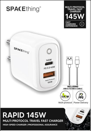 SPACEthing Rapid 145 Wall Charger WITH  USB TO C CABLE