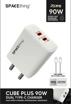 SPACEthing CUBE PLUS 90W Multiprotocol Dual Type-C Fast Charger