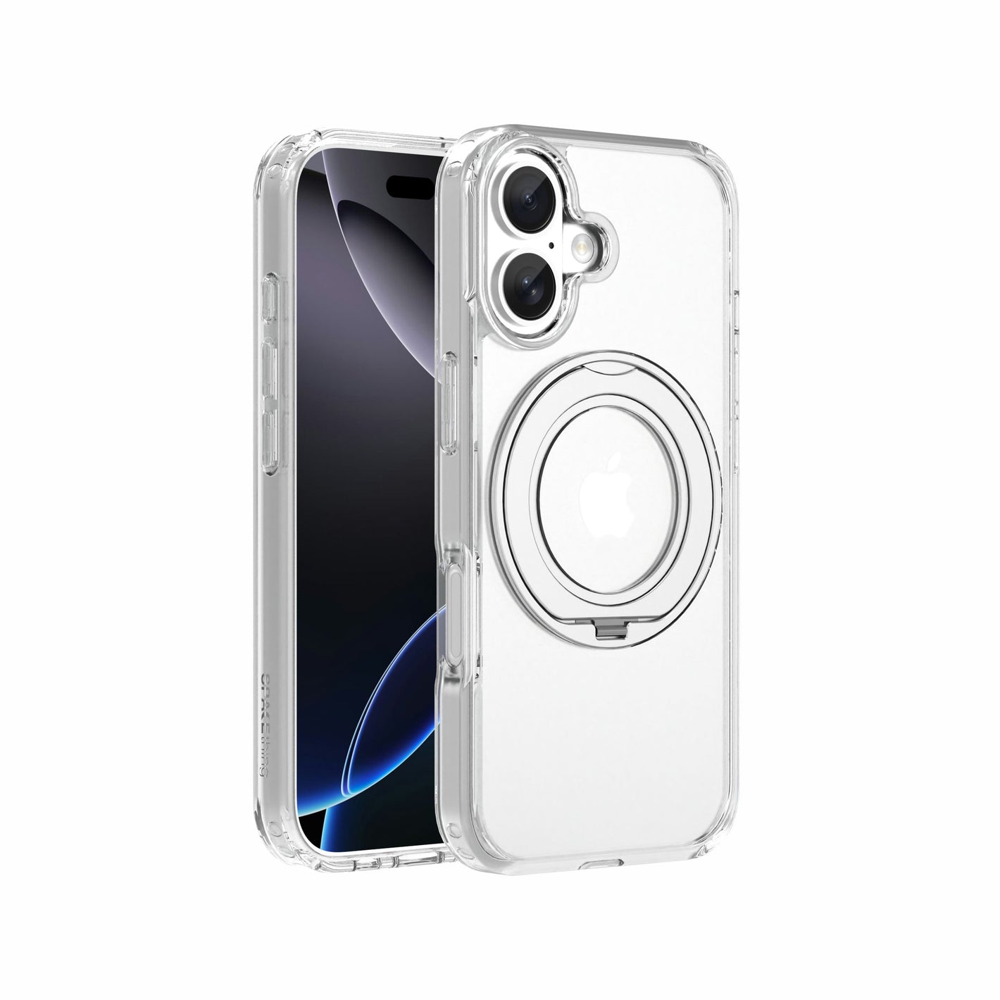 Spacething Marsix 360° Stand Case for iPhone 17 - Transparent