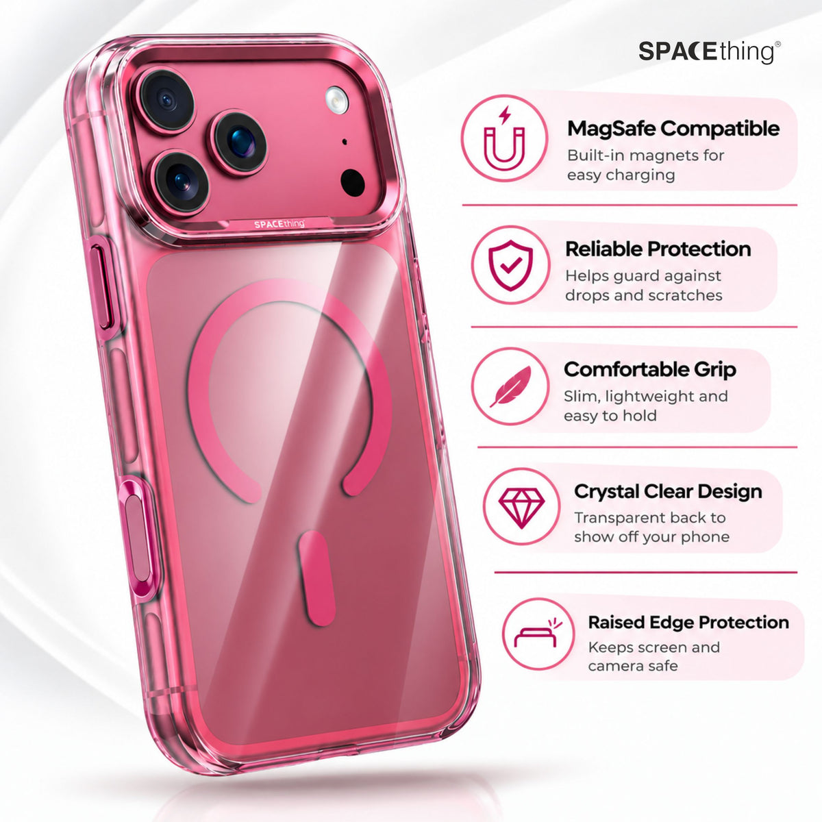 Spacething Armor MagSafe Case for iPhone 18 Pro - Dark Cherry