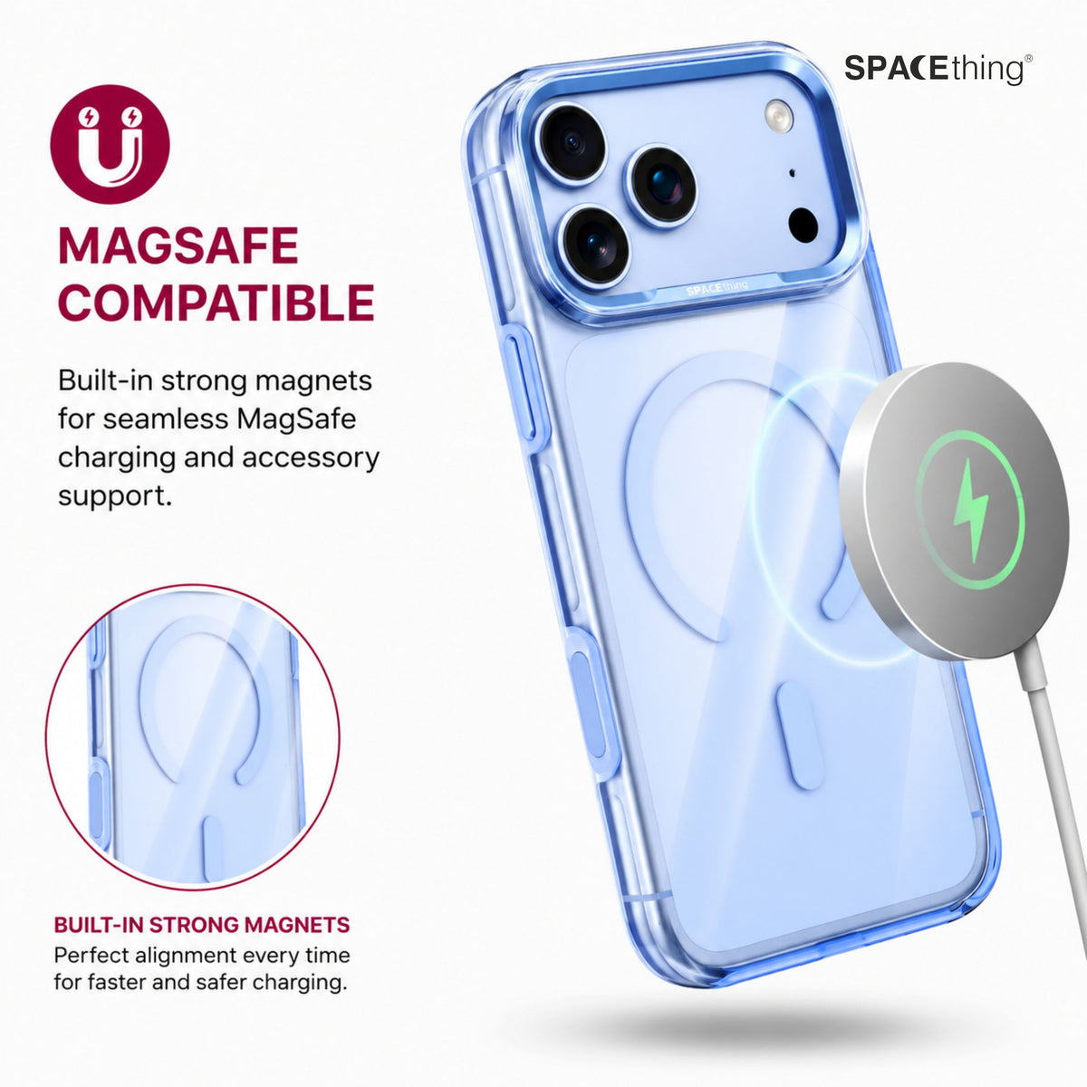 Spacething Armor MagSafe Case for iPhone 18 Pro - Dark Cherry