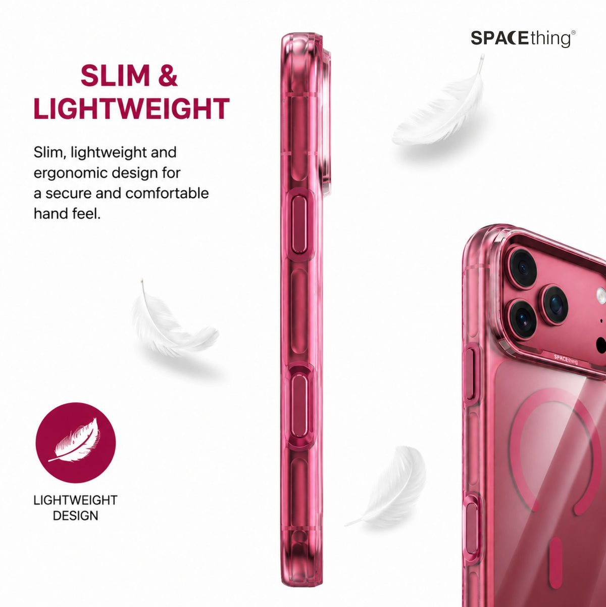 Spacething Armor MagSafe Case for iPhone 18 Pro - Dark Cherry