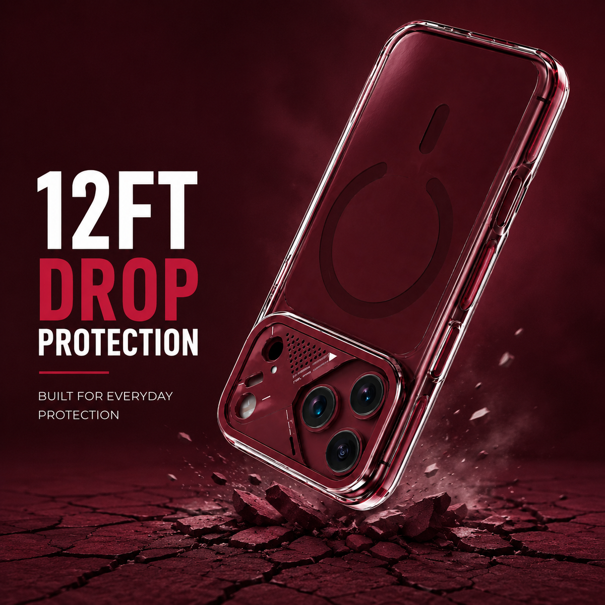 Spacething Defender MagSafe Case for iPhone 18 Pro  - Dark Cherry