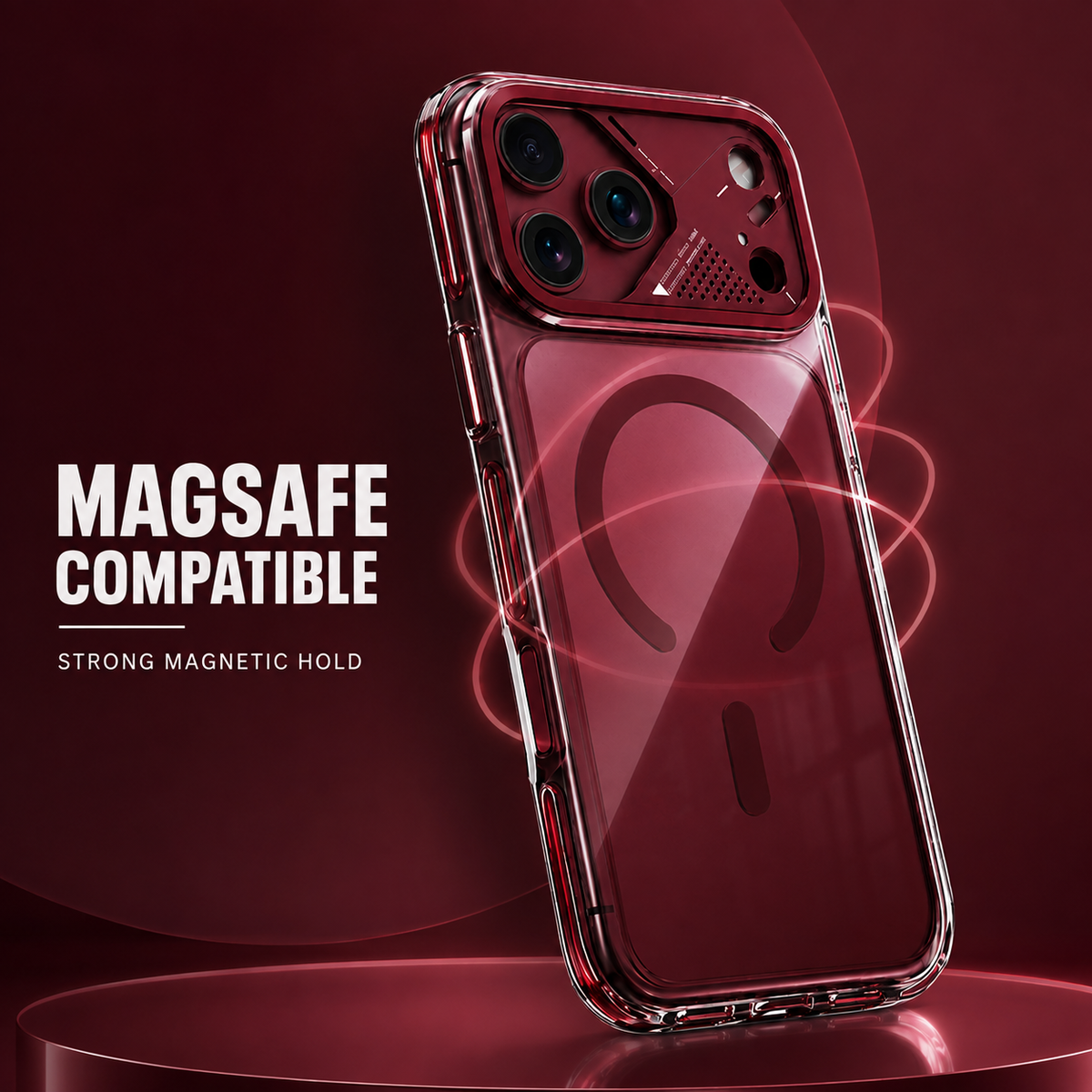 Spacething Defender MagSafe Case for iPhone 18 Pro Max - Dark Cherry