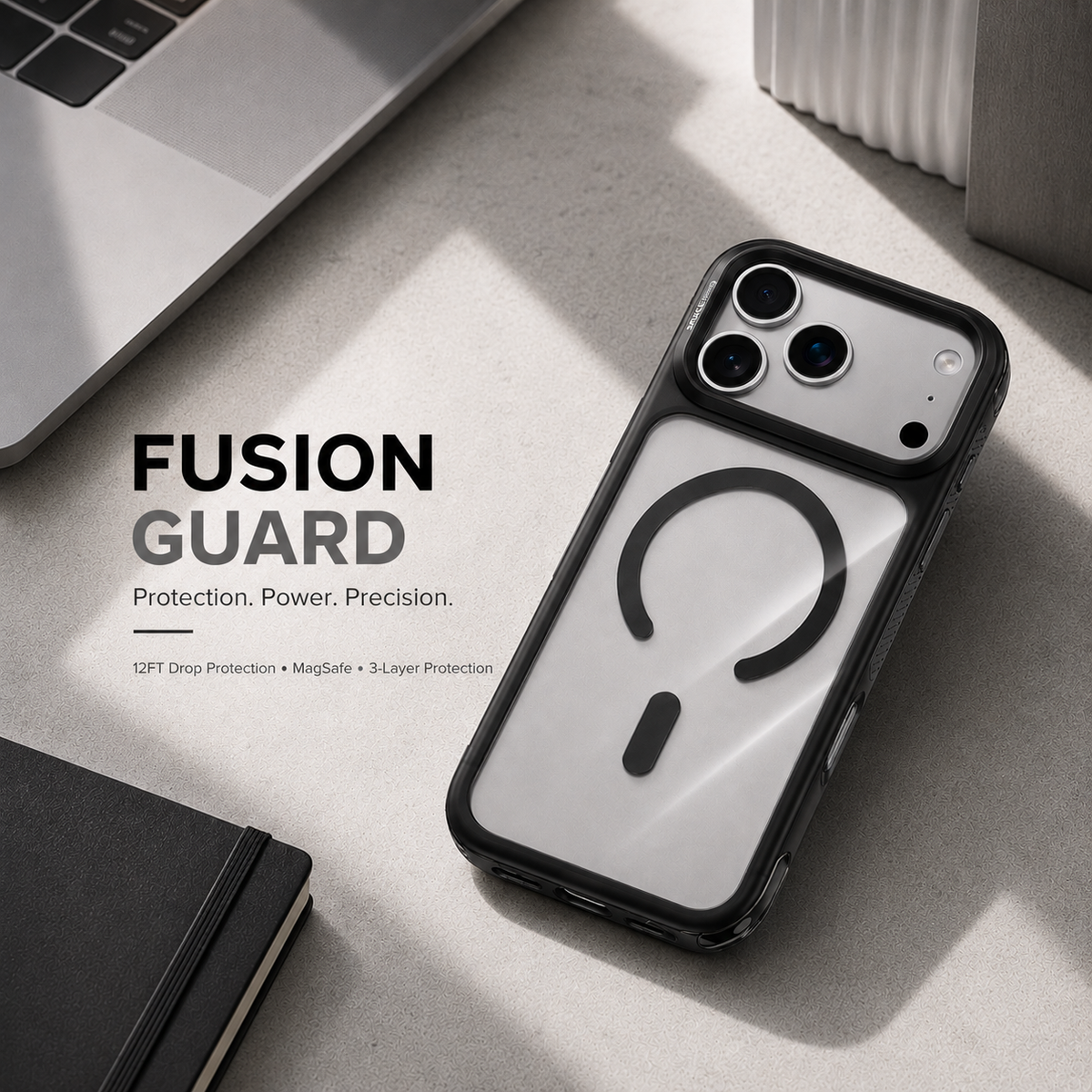 Spacething Fusion Guard MagSafe Case for iPhone 18 Pro - Black