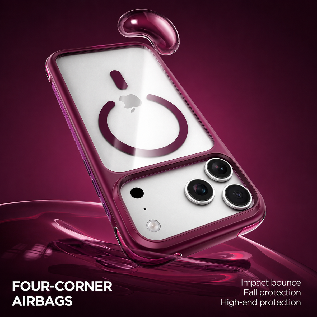 Spacething Fusion Guard MagSafe Case for iPhone 18 Pro Max - Dark Cherry